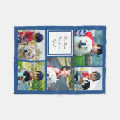 Aangepaste blauwe foto-inkuvelbak fleece deken (Voorkant (Horizontaal))