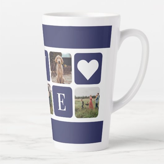 Aangepaste blauwe foto Latte Mok (Rechts)