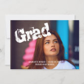 Aangepaste blauwe foto sjabloon voor afgestudeerde kaart (Voorkant)