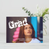 Aangepaste blauwe foto sjabloon voor afgestudeerde kaart (Staand voorkant)