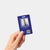 aangepaste blauwe foto werknemer badge ID qr code (Handheld)