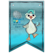 Aangepaste Blauwe Gekke Gans Verjaardagsfeest Vlag Vlaggetjes (Eerste vlag)