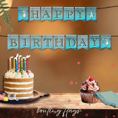 Aangepaste Blauwe Gekke Gans Verjaardagsfeest Vlag Vlaggetjes