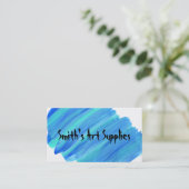 Aangepaste blauwe, gestremde kunstwinkel visitekaartje (Staand voorkant)