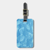 Aangepaste blauwe glas-in-lood bagagelabel (Voorkant verticaal)