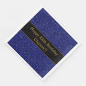 Aangepaste blauwe glitter met bericht verjaardagsf servet (Hoek)
