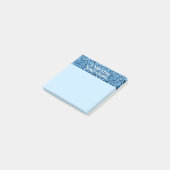 Aangepaste blauwe glitter verlicht lichte blauwe a post-it® notes (Schuin)