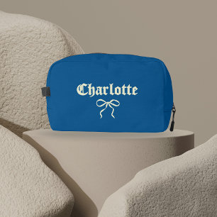 Aangepaste blauwe gothische coquette toilettas voo toilettasje