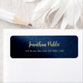Aangepaste Blauwe & Gouden Tekst Sjabloon Retourad Etiket (Insitu)