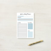 Aangepaste blauwe grijze dagplank post-it® notes (Op bureau)