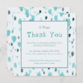 Aangepaste Blauwe, Grijze Splash van Kleur Dank u  Kaart (Voorkant / Achterkant)
