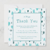 Aangepaste Blauwe, Grijze Splash van Kleur Dank u  Kaart (Voorkant)