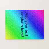 Aangepaste Blauwe Groene Diagonale Regenboog Gradi Legpuzzel (Horizontaal)
