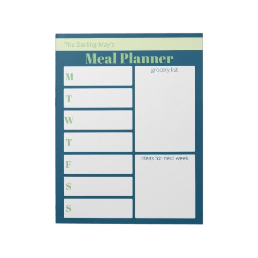 Aangepaste blauwe groene galerijlijst notitieblok (Linkerzijde)