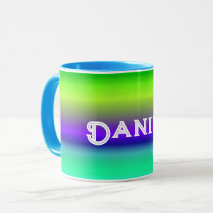Aangepaste blauwe groene gradiënt Mok