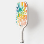 Aangepaste blauwe groene Paarse Oranje retro Tie D Pickleball Paddle (Links)