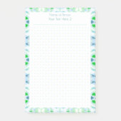Aangepaste Blauwe Groene Punt Grid Student Gift Pl Post-it® Notes (Voorkant)