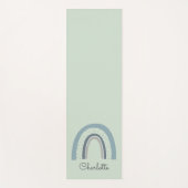 Aangepaste blauwe groene regenboog yogamat (Voorkant)