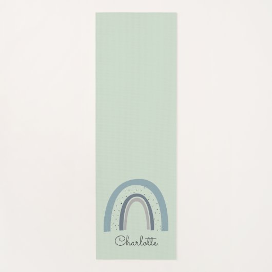 Aangepaste blauwe groene regenboog yogamat (Voorkant)