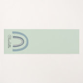 Aangepaste blauwe groene regenboog yogamat (Voorkant (horizontaal))