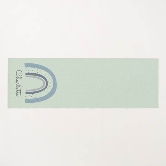 Aangepaste blauwe groene regenboog yogamat (Voorkant (horizontaal))