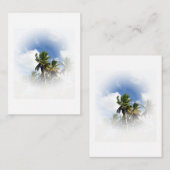 Aangepaste blauwe hemel en blanco palmen Natuur Sj Notitiekaartje (Voorkant / Achterkant)