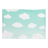 Aangepaste blauwe hemel en cloudinatroon bevestige kussensloop (Achterkant)