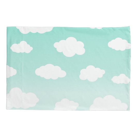 Aangepaste blauwe hemel en cloudinatroon bevestige kussensloop (Achterkant)