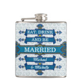 Aangepaste blauwe homepage naam heupfles (Voorkant)