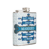 Aangepaste blauwe homepage naam heupfles (Rechts)