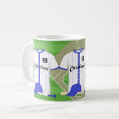 Aangepaste blauwe honkbal koffiemok (Voorkant links)