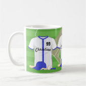 Aangepaste blauwe honkbal koffiemok (Links)