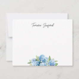 Aangepaste Blauwe Hortensia Notitiekaartje