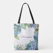 Aangepaste Blauwe Hortensia's  Tote Bag (Achterkant)