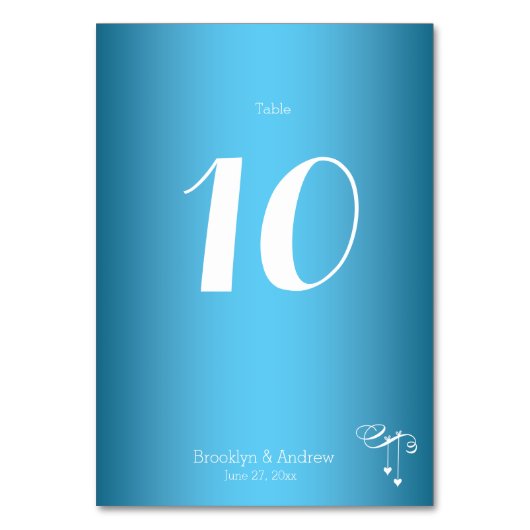 Aangepaste blauwe huwelijkskaartjes met harten kaart (Voorkant)