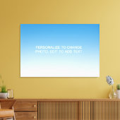 Aangepaste blauwe illustratie foto Tekst toevoegen Canvas Afdruk (Insitu (Woonkamer))