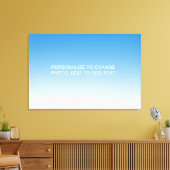 Aangepaste blauwe illustratie foto Tekst toevoegen Canvas Afdruk (Insitu (Woonkamer))