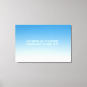Aangepaste blauwe illustratie foto Tekst toevoegen Canvas Afdruk (Voorkant)