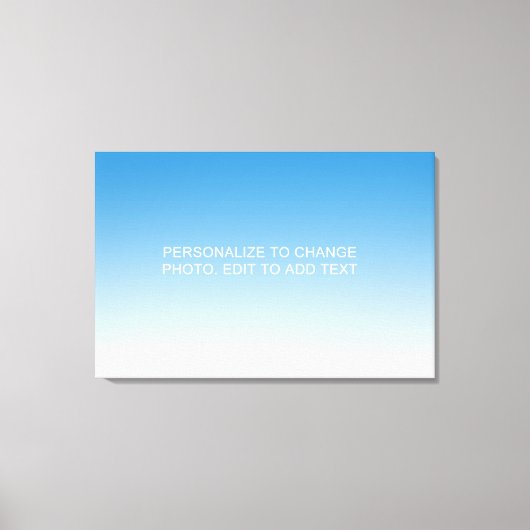 Aangepaste blauwe illustratie foto Tekst toevoegen Canvas Afdruk (Voorkant)