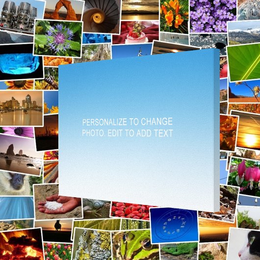 Aangepaste blauwe illustratie foto Tekst toevoegen Canvas Afdruk