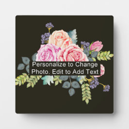 Aangepaste blauwe illustratie foto Tekst toevoegen Fotoplaat