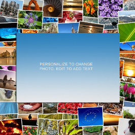 Aangepaste blauwe illustratie foto Tekst toevoegen Perfect Poster