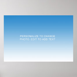 Aangepaste blauwe illustratie foto Tekst toevoegen Poster