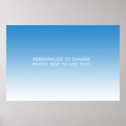 Aangepaste blauwe illustratie foto Tekst toevoegen Poster (Voorkant)