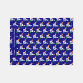 Aangepaste blauwe INDIA VLAG Fleece Deken (Voorkant (Horizontaal))