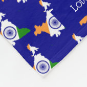 Aangepaste blauwe INDIA VLAG Fleece Deken (Hoek)