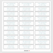 Aangepaste blauwe individuele bewerkbare adresstic sticker (Vel)