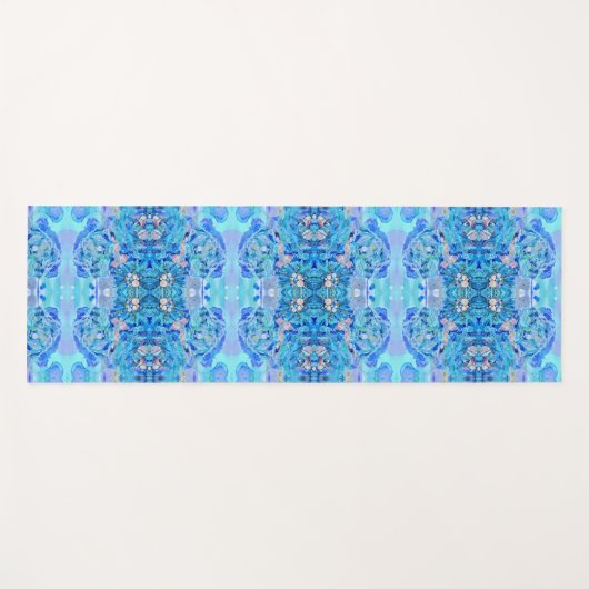 Aangepaste blauwe Kaleidoscoop Yogamat (Voorkant (horizontaal))