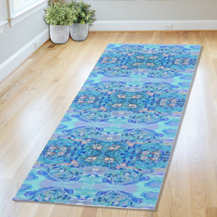 Aangepaste blauwe Kaleidoscoop Yogamat