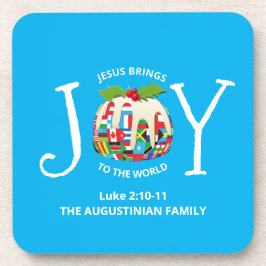 Aangepaste blauwe kerstreis naar de wereld bier onderzetter